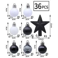 Christmas Decorations 36pcs Painted Ball Ornaments Christmas Tree Hanging Balls Irregular Shape Box Set Christmas Gifts sku image 3