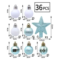 Christmas Decorations 36pcs Painted Ball Ornaments Christmas Tree Hanging Balls Irregular Shape Box Set Christmas Gifts sku image 4
