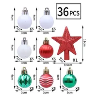 Christmas Decorations 36pcs Painted Ball Ornaments Christmas Tree Hanging Balls Irregular Shape Box Set Christmas Gifts sku image 6