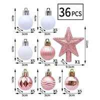 Christmas Decorations 36pcs Painted Ball Ornaments Christmas Tree Hanging Balls Irregular Shape Box Set Christmas Gifts sku image 7