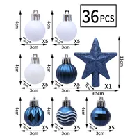 Christmas Decorations 36pcs Painted Ball Ornaments Christmas Tree Hanging Balls Irregular Shape Box Set Christmas Gifts sku image 8