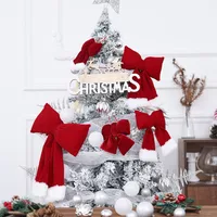 Christmas Decorative Large Velvet Butterfly Knot 3D Christmas Tree Hanging Ornament Festive Arrangement Props New Model main image 1