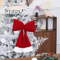 Christmas Decorative Large Velvet Butterfly Knot 3D Christmas Tree Hanging Ornament Festive Arrangement Props New Model sku image 1