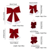 Christmas Decorative Large Velvet Butterfly Knot 3D Christmas Tree Hanging Ornament Festive Arrangement Props New Model main image 5