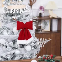 Christmas Decorative Large Velvet Butterfly Knot 3D Christmas Tree Hanging Ornament Festive Arrangement Props New Model sku image 4