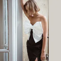 Sexy French Style Commute Long Dress High Slit Butterfly Knot Dress  Style Midi Dress Pure Color Gown main image 2