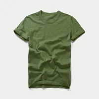 Men's Slim Fit Short Sleeve T-Shirt Round Neck Summer Thin Cotton Bamboo Rayon Solid Color Base Shirt Casual Cotton Top main image 3