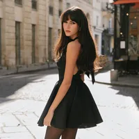 Sexy Backless Butterfly Knot Belted Dress Hanging Neck Strapless Mini Dress European Style Street Fashion Polyester Fiber main image 3