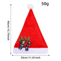Red Plush Christmas Hat Party Celebration Adult Costume Holiday Decoration Festive Polyester Fabric Christmas Decor sku image 1