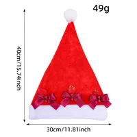 Red Plush Christmas Hat Party Celebration Adult Costume Holiday Decoration Festive Polyester Fabric Christmas Decor sku image 2