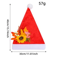 Red Plush Christmas Hat Party Celebration Adult Costume Holiday Decoration Festive Polyester Fabric Christmas Decor sku image 4