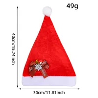 Red Plush Christmas Hat Party Celebration Adult Costume Holiday Decoration Festive Polyester Fabric Christmas Decor sku image 5