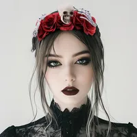 Halloween Skeleton Head Deer Antlers Flower Decorations Ghost Hand Headband Party Atmosphere Costumes Props Indoor Celebration main image 2