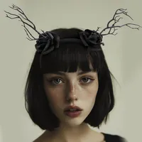 Halloween Skeleton Head Deer Antlers Flower Decorations Ghost Hand Headband Party Atmosphere Costumes Props Indoor Celebration main image 4