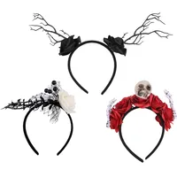 Halloween Skeleton Head Deer Antlers Flower Decorations Ghost Hand Headband Party Atmosphere Costumes Props Indoor Celebration main image 5