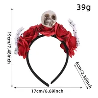 Halloween Skeleton Head Deer Antlers Flower Decorations Ghost Hand Headband Party Atmosphere Costumes Props Indoor Celebration sku image 3
