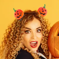 Creative Halloween Pumpkin Hair Clip Headwear Smiling Face Simulation Party Accessory Handmade Print Other Festival Decoration main image 1