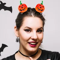 Creative Halloween Pumpkin Hair Clip Headwear Smiling Face Simulation Party Accessory Handmade Print Other Festival Decoration main image 2