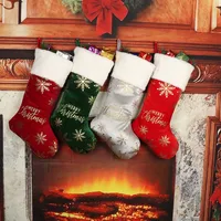 Christmas Decorative Gold Embossed Candy Socks Bag Gift Classic Style Fabric Holiday Decoration Accessories main image 1