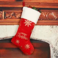 Christmas Decorative Gold Embossed Candy Socks Bag Gift Classic Style Fabric Holiday Decoration Accessories main image 2