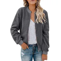 Women's Autumn Winter Lamb Velvet Zipper Jacket Top Outerwear Fashionable Cozy Sheepskin Coat For Ladies main image 5
