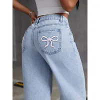 Vintage High Waist Wide Leg Straight Cut Jeans Women's Loose Fit Long Trousers Casual New Style Versatile Cotton Denim main image 2
