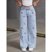 Vintage High Waist Wide Leg Straight Cut Jeans Women's Loose Fit Long Trousers Casual New Style Versatile Cotton Denim main image 3