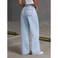 Vintage High Waist Wide Leg Straight Cut Jeans Women's Loose Fit Long Trousers Casual New Style Versatile Cotton Denim main image 5