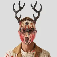 Removable RP Sheep Bone Deer Antler Mask Halloween Cosplay Accessory Alien Role Props Rubber Injection Molding Craft main image 1