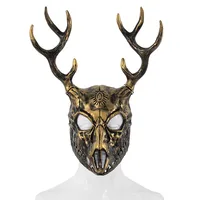 Removable RP Sheep Bone Deer Antler Mask Halloween Cosplay Accessory Alien Role Props Rubber Injection Molding Craft main image 4