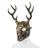 Removable RP Sheep Bone Deer Antler Mask Halloween Cosplay Accessory Alien Role Props Rubber Injection Molding Craft main image 5