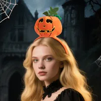 New Halloween Cotton Stuffed Pumpkin Spider Bat Hairband Headwear Party Dance Festival Props Handmade Cloth Accessory main image 1