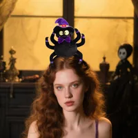 New Halloween Cotton Stuffed Pumpkin Spider Bat Hairband Headwear Party Dance Festival Props Handmade Cloth Accessory main image 3