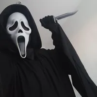 Halloween Terroristic Cosplay Screaming Ghost Face Mask Scary Latex Headwear Adult Dance Props NPc Performance Makeup Art main image 4