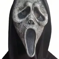 Halloween Terroristic Cosplay Screaming Ghost Face Mask Scary Latex Headwear Adult Dance Props NPc Performance Makeup Art sku image 2