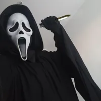 Halloween Terroristic Cosplay Screaming Ghost Face Mask Scary Latex Headwear Adult Dance Props NPc Performance Makeup Art sku image 5