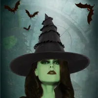 New Halloween Black Witch Hat Lace Trim Pleated Edge Personalized Dark Witch Cap Festival Costume Accessories Props Handmade main image 1