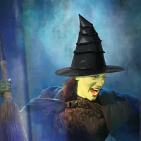 New Halloween Black Witch Hat Lace Trim Pleated Edge Personalized Dark Witch Cap Festival Costume Accessories Props Handmade main image 4