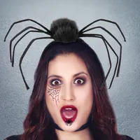 Halloween Headwear Spider Queen Costume Accessory Funny Hairband Velvet Material Festive Cosplay Item main image 3