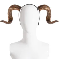 Halloween Dance Party DIY Detachable RP Bent Horn Hairband Festival Performance Headwear Accessory Handmade PU Material main image 5