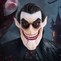Halloween Horror Vampire Dracula Headset Stage Performance Cosplay Mask Prop Handmade Vampire Costume Accessory main image 1