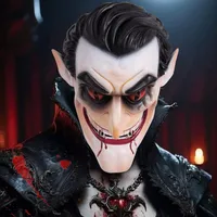 Halloween Horror Vampire Dracula Headset Stage Performance Cosplay Mask Prop Handmade Vampire Costume Accessory main image 2