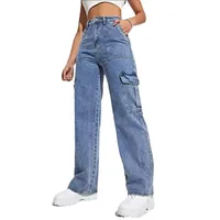 Women's Casual Wide Leg Jeans Multiple Pockets Spring Autumn New Style Comfortable Elastic Fabric Workwear Trousers main image 5