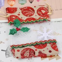 Christmas Decorative Small Cloth Bag Candy Christmas Snowman Patchwork Gold Stamping Tied Christmas Gift Bag European Style sku image 4