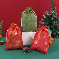 Christmas Large Size Gift Bag 50*70cm Linen Fabric Gold Stamping Storage Packaging Bag Decorative Accessories For Christmas main image 2