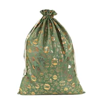 Christmas Large Size Gift Bag 50*70cm Linen Fabric Gold Stamping Storage Packaging Bag Decorative Accessories For Christmas main image 4