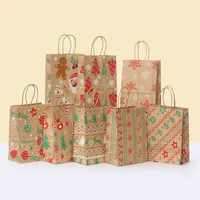 Christmas Holiday Gift Bags Convenient Handheld Shopping Packaging Bags Fashionable Kraft Paper Eco-Friendly Carry Bags main image 1
