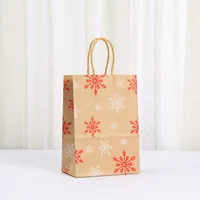 Christmas Holiday Gift Bags Convenient Handheld Shopping Packaging Bags Fashionable Kraft Paper Eco-Friendly Carry Bags main image 2