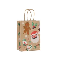 Christmas Holiday Gift Bags Convenient Handheld Shopping Packaging Bags Fashionable Kraft Paper Eco-Friendly Carry Bags main image 5