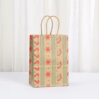 Christmas Holiday Gift Bags Convenient Handheld Shopping Packaging Bags Fashionable Kraft Paper Eco-Friendly Carry Bags sku image 5